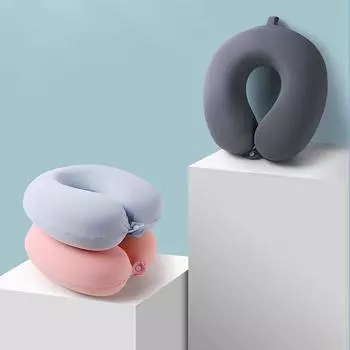 1 шт. однотонная U-образная подушка с медленным отскоком, подушка из пены с эффектом памяти, подушка из ледяного шелка для шеи и обеденного перерыва в самолете