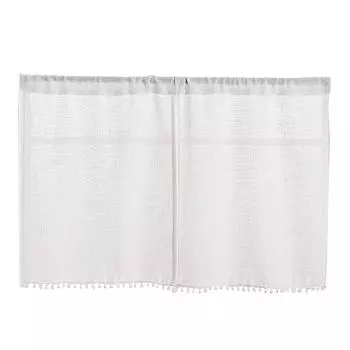 1 шт. однотонная универсальная белая занавеска в виде шара с ретро-текстурой, вышивка, современная простота, украшение для дома, тканевое искусство M