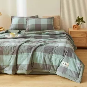 1 шт., однотонное хлопковое летнее одеяло в простом стиле, 150 см/180 см/200 см/220 см, дышащее, благоприятное для кожи, можно стирать в машине 110x150cm светло-синий