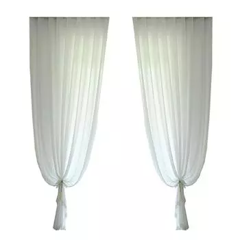 1 шт., однотонные белые мягкие устойчивые к царапинам шелковые шифоновые занавески для дома, газовые занавески, тюль, прозрачные занавески 1m