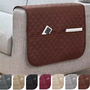 1 шт. однотонные чехлы для подлокотников дивана с карманами, водонепроницаемые нескользящие чехлы для мебели, подлокотников дивана для гостиной, домашнего декора 1PC 50x110cm вино красного