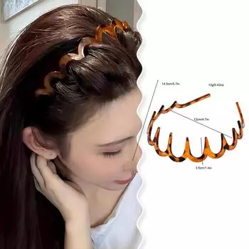 1 шт. однотонные волнистые повязки для волос для женщин, элегантные модные зубчатые нескользящие расчески для волос, аксессуары для волос для девочек, спортивные повязки для лица