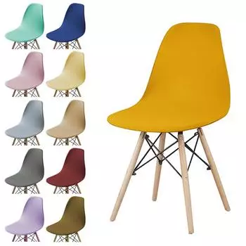 1 шт. однотонный чехол для стула из ракушки, чехлы для стульев небольшого размера, чехлы для барных сидений для банкетов, домашних столовых отелей Not Include Chair синий