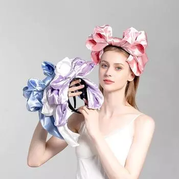 1 шт., однотонный обруч для волос для косплея, атласная Лолита для девочек, большой бант, милый, универсальный, фиолетовый