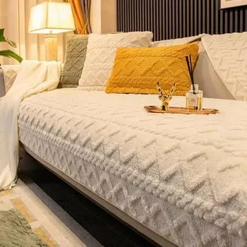 1 шт. однотонный плюшевый коврик для дивана, подушка для гостиной, нескользящие теплые зимние чехлы для дивана, чехлы для дивана в форме буквы L, домашний декор 70x70 A