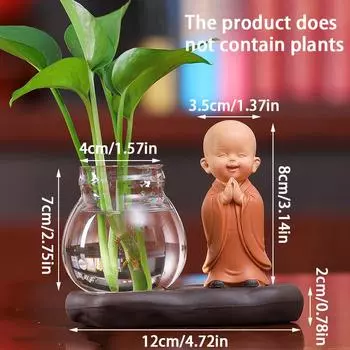 1 шт. офисная гидропоника ваза растение цветочный горшок цветочная композиция маленький монах стеклянная ваза домашняя милая