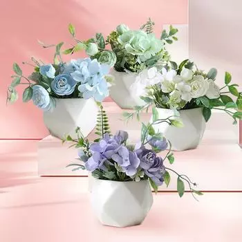 1 шт. офисное имитация дерева, украшение для горшков, искусственные растения, поддельные цветы, бонсай, украшение, маленький темно-розовый