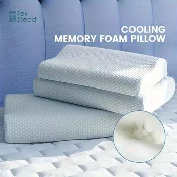 1 шт. Охлаждающая подушка из пены с эффектом памяти, контурная ортопедическая поддержка шейного отдела, подушка с дышащим вискозным чехлом 12x20 inch