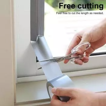 1 шт. оконная уплотнительная лента с сильной липкостью, блокирующая сквозняки, холод, разная длина, дверная лобовая стеклянная уплотнительная лента, сохраняющая тепло для дома 5m белый