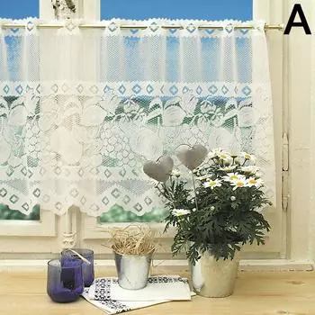 1 шт., оконная занавеска для кухонного шкафа, двери, кружевная жаккардовая занавеска для балкона, короткая занавеска, украшение для дома