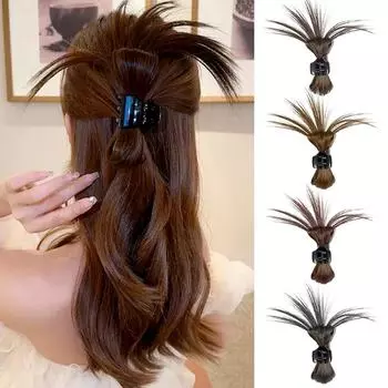 1 шт., окрашивание парика, полузажим для волос, высокий хвост, парик, коса, краб, шпилька, корейский стиль, аксессуары для волос, зажим для парика