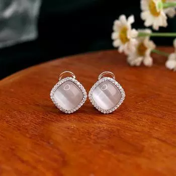 1 шт. Опаловые серьги-гвоздики женские оптом модные микро-инкрустированные ромбовидные серьги высокого класса темпераментные серьги заводские товары