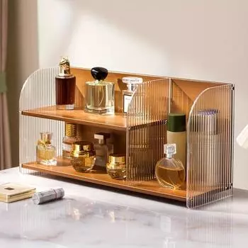 1 шт. Органайзер для косметики, органайзер для туалетного столика для средств по уходу за кожей и парфюмерии, настольный органайзер, аксессуары для ванной комнаты, спальни, общежития чёрный