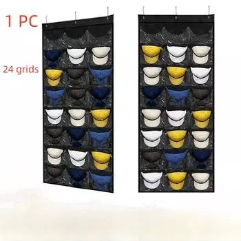 1 шт. органайзер для шляп с прозрачными глубокими карманами для хранения бейсболок, вешалка для бейсболок с 3 крючками, 24 или 27 глубоких карманов 24 grids