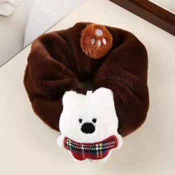 1 шт. Осень и Зима Милый Мультяшный Плюшевый Мишка Кукла Резинка для Волос в Виде Большой Кишки Веревка для Волос Сладкая Заколка Головной Убор