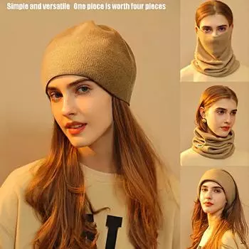 1 шт., осенне-зимний новый шарф, шапка, универсальная холодная маска, висячие уши, женский шерстяной шарф, вязаный шейный платок, повязка на голову для спорта на открытом воздухе
