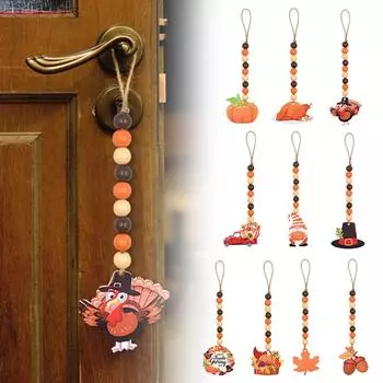 1 шт., осенние бусины, деревянная подвеска с кисточкой, гирлянда из тыквы, красочный многоуровневый поднос на День Благодарения