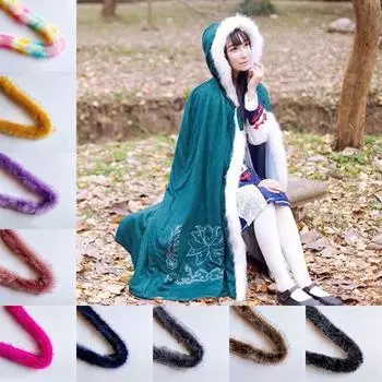 1 шт., отделка для свитера, пальто из искусственного лисьего меха, шапка с капюшоном, 80 см, пушистая пушистая лента, ленты