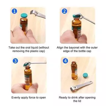 1 шт., открывалка для флаконов с жидкостью для перорального применения, 1 шт., открывалка для флаконов с жидкостью, медсестра, врач, медицинский инструмент, портативная открывалка для бутылок с ампулами, кухонные аксессуары Onesize