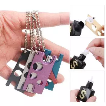 1 шт., открывалка из нержавеющей стали для универсального клея для ресниц, сменная головка для бутылки, антиблокирующие инструменты для макияжа чёрный