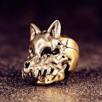 1 шт. открывающаяся маска волка голова скелета латунный нож бусины для улицы DIY паракорд плетеный шнур подвески аксессуары панк-шармы латунный