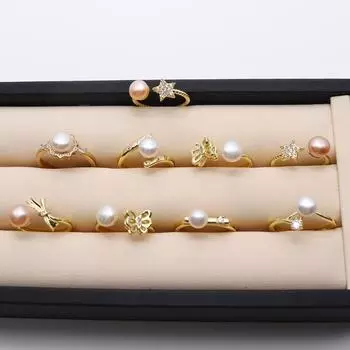 1 шт., открывающееся кольцо с искусственным жемчугом, регулируемые кольца для женщин и мужчин, ювелирные изделия, День святого Валентина, День благодарения, Рождество, Новый год, подарки на день рождения Adjustable