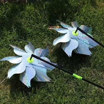 1 шт. отпугиватель птиц, вертушки, светоотражающие блестящие отпугиватели птиц, ветряная мельница, защита садовых растений, цветов, газонов, украшений золотой