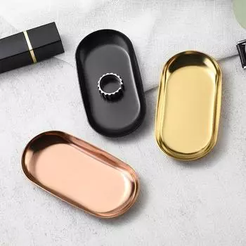 1 шт. овальный поднос из нержавеющей стали для хранения ювелирных изделий в ресторане, поднос для десертов в отеле, поднос для хранения ювелирных изделий, многоцветный