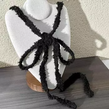 1 шт. ожерелье аксессуары длинная полоска винтажный шарф элегантный узкий шарф мягкий чокер девушка лента однотонный плюшевый галстук