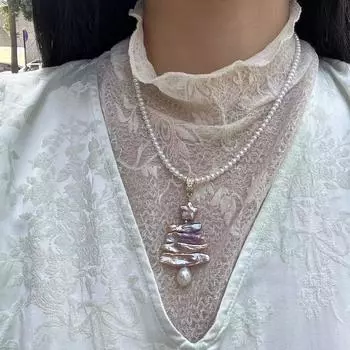 1 шт. ожерелье кулон красочный барочный жемчуг рождественская елка кулон ожерелье брошь ретро персонализированный универсальный