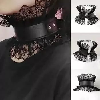 1 шт. ожерелье модные аксессуары для одежды готическая викторианская эпоха съемная оборка цветок свадебный соответствующий кружевной воротник