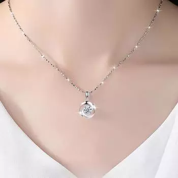 1 шт. Ожерелье на ключицу, цепочка, женская роза, кулон с бриллиантами для подруги, матери, подарок на День святого Валентина, надпись