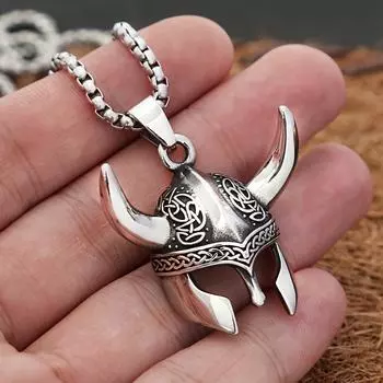 1 шт. Ожерелье с подвеской из сплава цинка с мозаикой в стиле викингов - амулет в виде кельтского узла в стиле панк для мужчин - винтажная идея для подарка с нордическим колоритом A-1