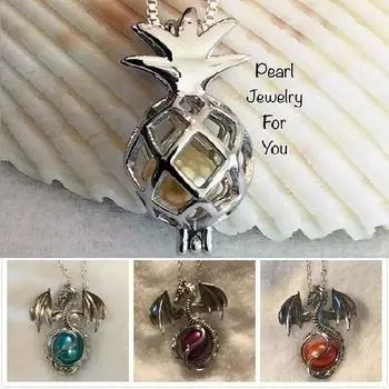 1 шт., ожерелье с подвеской из натуральной устрицы, ожерелье с подвеской в форме дракона и ананаса для женщин pineapple