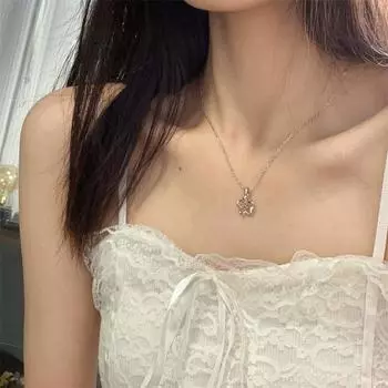 1 шт., ожерелье с полой звездой для женщин, элегантная серебряная цепочка, кулон, колье, аксессуары, ювелирные изделия