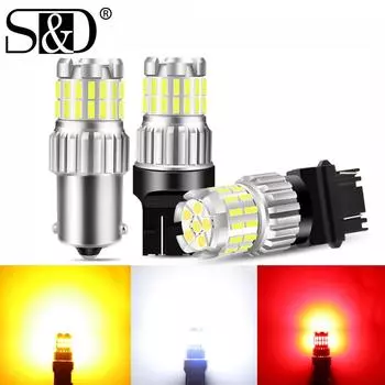1 шт. P21W светодиодный 1156 BA15S светодиодный светильник BAU15S PY21W 1157 BAY15D P21/5W светодиодный светильник 30SMD 4014 T20 7443 W21/5W T25 3157 P27/7W автомобильный указатель поворота 1400LM 1156 BA15S P21W жёлтый