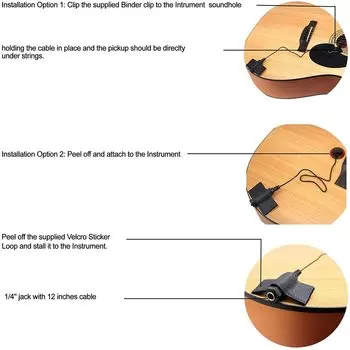1 шт. пьезоэлектрический контактный микрофонный звукосниматель для гитары, скрипки, банджо, мандолины, укулеле One Size