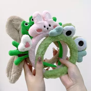 1 шт./пакет мультяшные животные плюшевые обручи для волос для женщин детей девочек макияж аксессуары для волос style 12