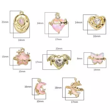 1 шт./пакет, инкрустированный сплавом стеклянный шарик, кулон, DIY браслет, ожерелье, серьги, ювелирные аксессуары 14x21mm 1pc/bag