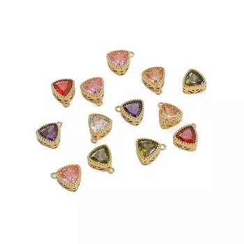 1 шт./пакет, медный циркон, инкрустированный треугольным кулоном, подвески для DIY, аксессуары для изготовления ювелирных изделий фиолетовый