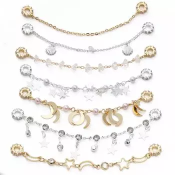 1 шт./пакет, набор из высококачественных кристаллов и бусин, защитная цепочка, браслет, серьги, ювелирные аксессуары 8-9cm 1pc/bag