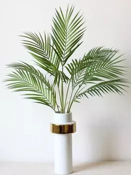 1 шт., пальмовый лист, искусственное дерево, настоящее прикосновение, пластиковые растения, украшения для дома и сада, тропические зеленые растения M зелёный