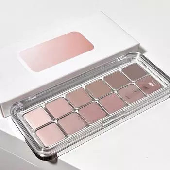 1 шт. Палетка теней для век с низкой насыщенностью 12 цветов Все матовые Корейская чайная абрикосовая палетка для макияжа глаз Ежедневный макияж Стойкие тени для век