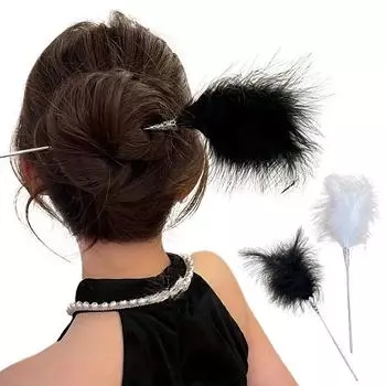 1 шт. палочка для волос ежедневные принадлежности металлическая праздничная вечеринка высокая прическа для девочек перо шпилька модный головной убор китайский стиль