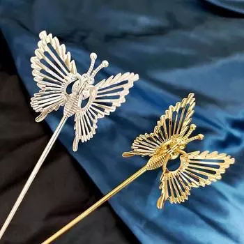 1 шт. палочка для волос модная мобильная полетная грация аксессуары для волос сияющая яркая Y2K бабочка заколка для волос шпилька