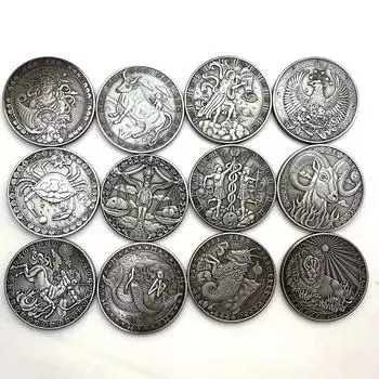 1 шт., памятная монета в ретро-цвете с 12 созвездиями, собирайте памятные медали и дарите небольшие подарки друзьям