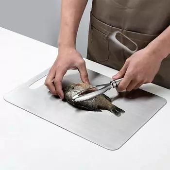 1 шт. Панель из нержавеющей стали, разделочная доска для дома, мяса, фруктов, овощей, разделочная доска, блок для кухни, выпечки, замешивания теста
