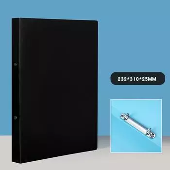 1 шт. Папка А4 перфорированная, прозрачная, конфетных цветов, с O-образными 2 отверстиями, 3 отверстиями, 4 отверстиями, водонепроницаемый файл-папка-биндер чёрный