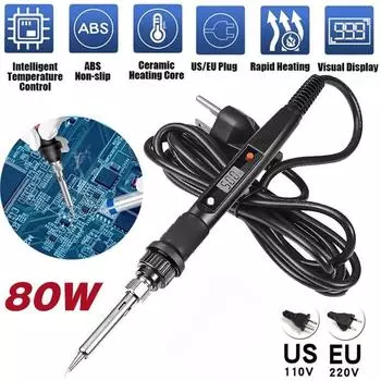 1 шт., паяльник, электрический утюг с регулируемой температурой, ЖК-цифровой дисплей, сварочный ремонт, бессвинцовая сварочная станция EU