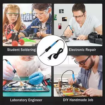 1 шт. паяльник с регулируемой температурой, электрическая вилка UR 60 Вт, 80 Вт, сварочная паяльная станция, нагревательный карандаш, наконечники, инструмент для ремонта EU Plug